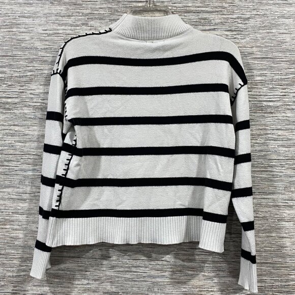 📍Wednesday Addams Striped Sweater Bold Stitching Gothic Academia Back-to-School - Picture 4 of 5
